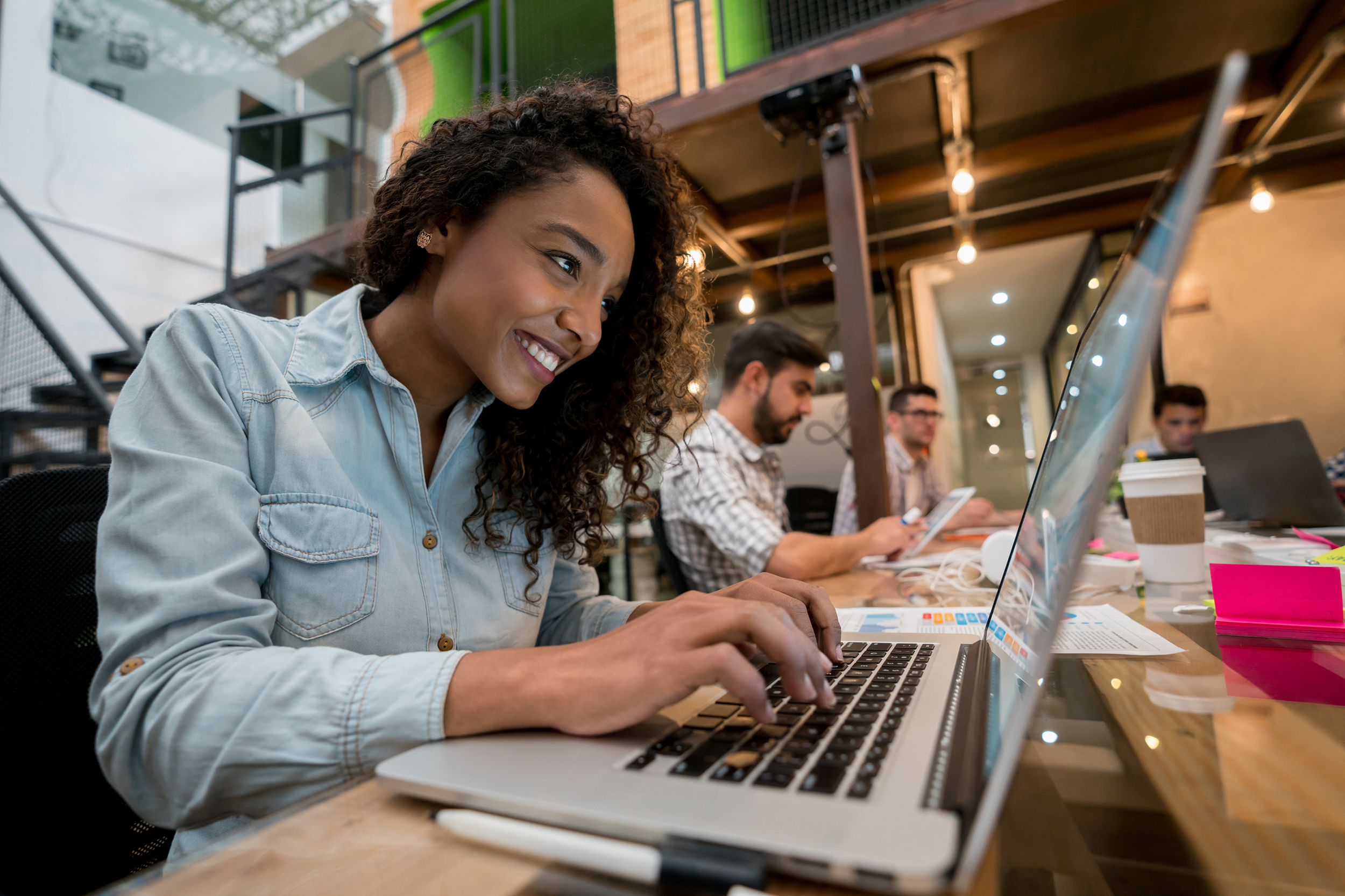 woman working on laptop